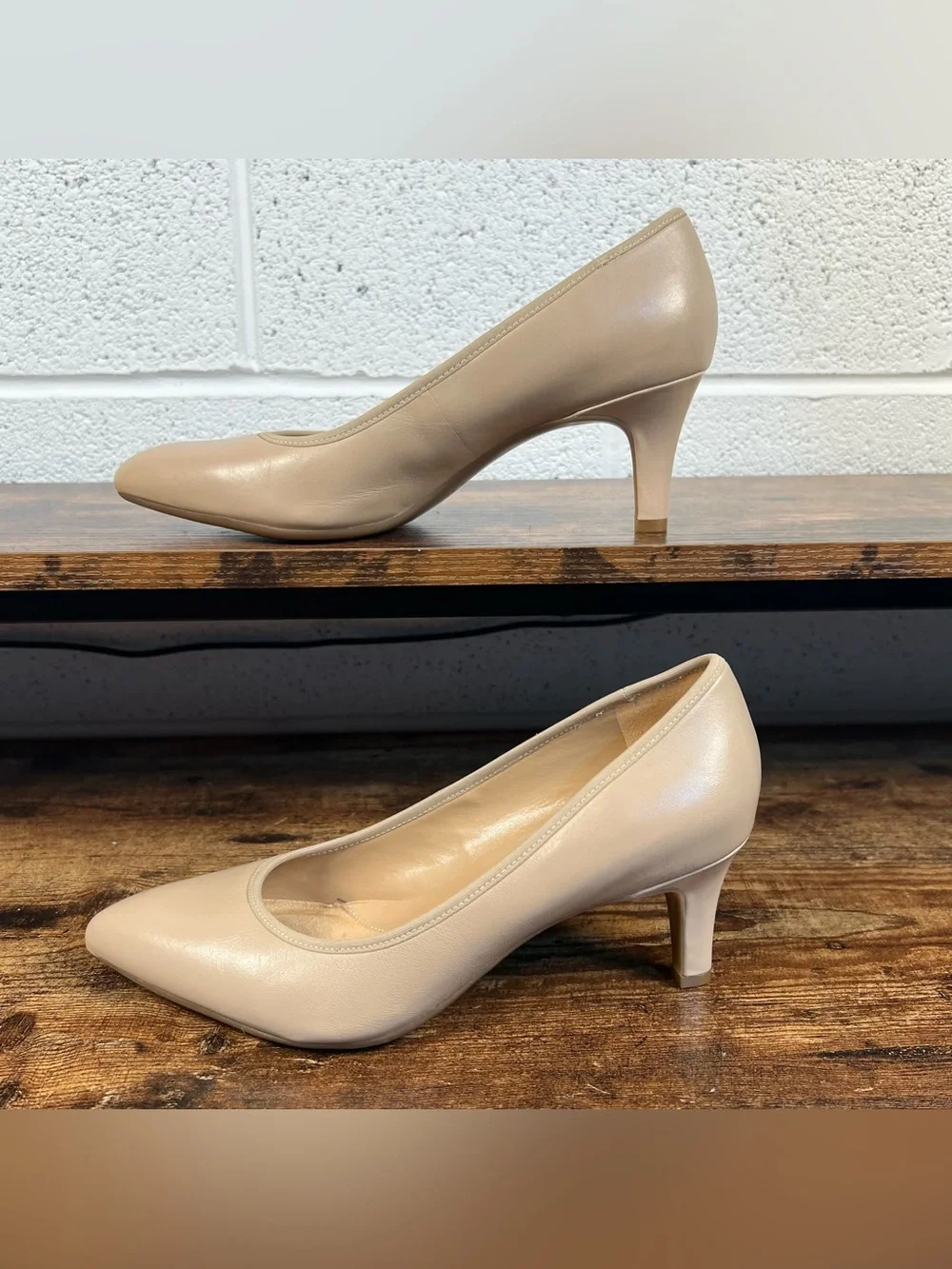 Naturalizer Oden Pumps Heeled Shoes Dressy Business Beige Point Toe Women's 7
